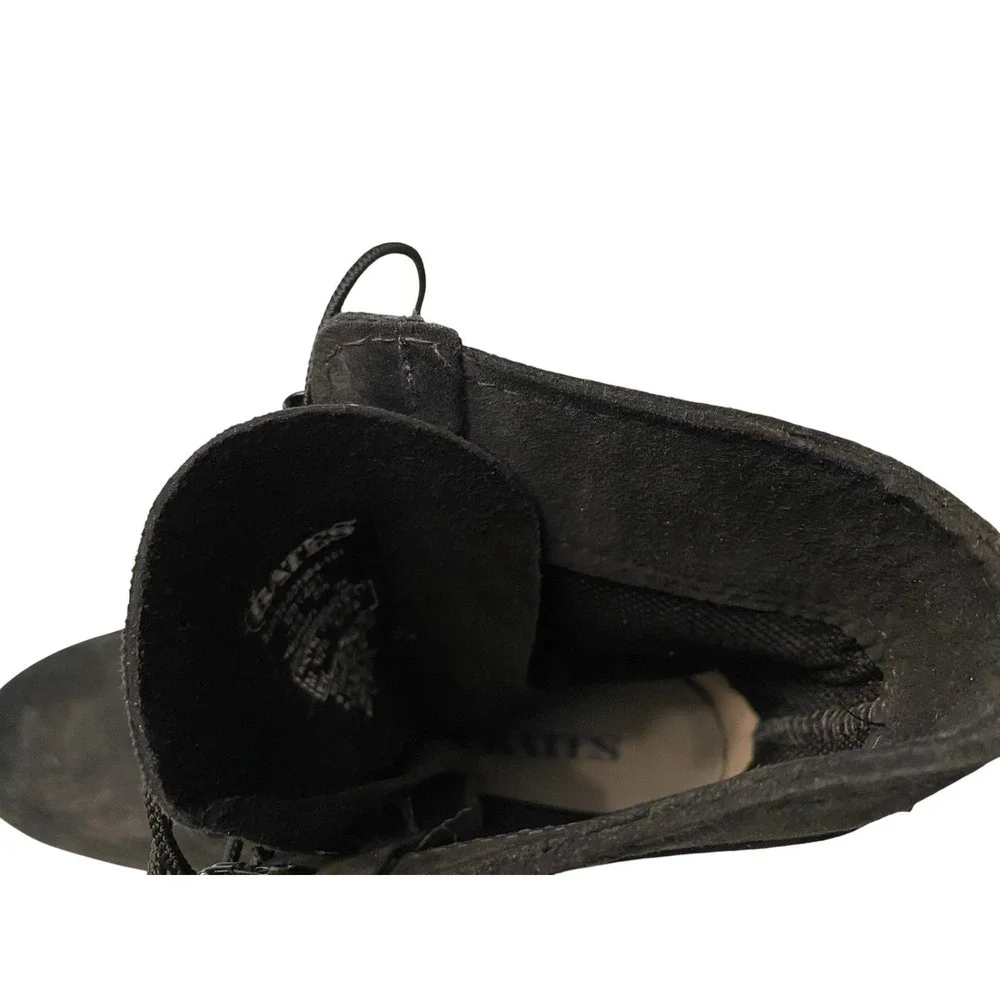 Bates E01421 Mens 10.5 EW Black Suede Leather Steel Toe Work Safety Boots Vibram